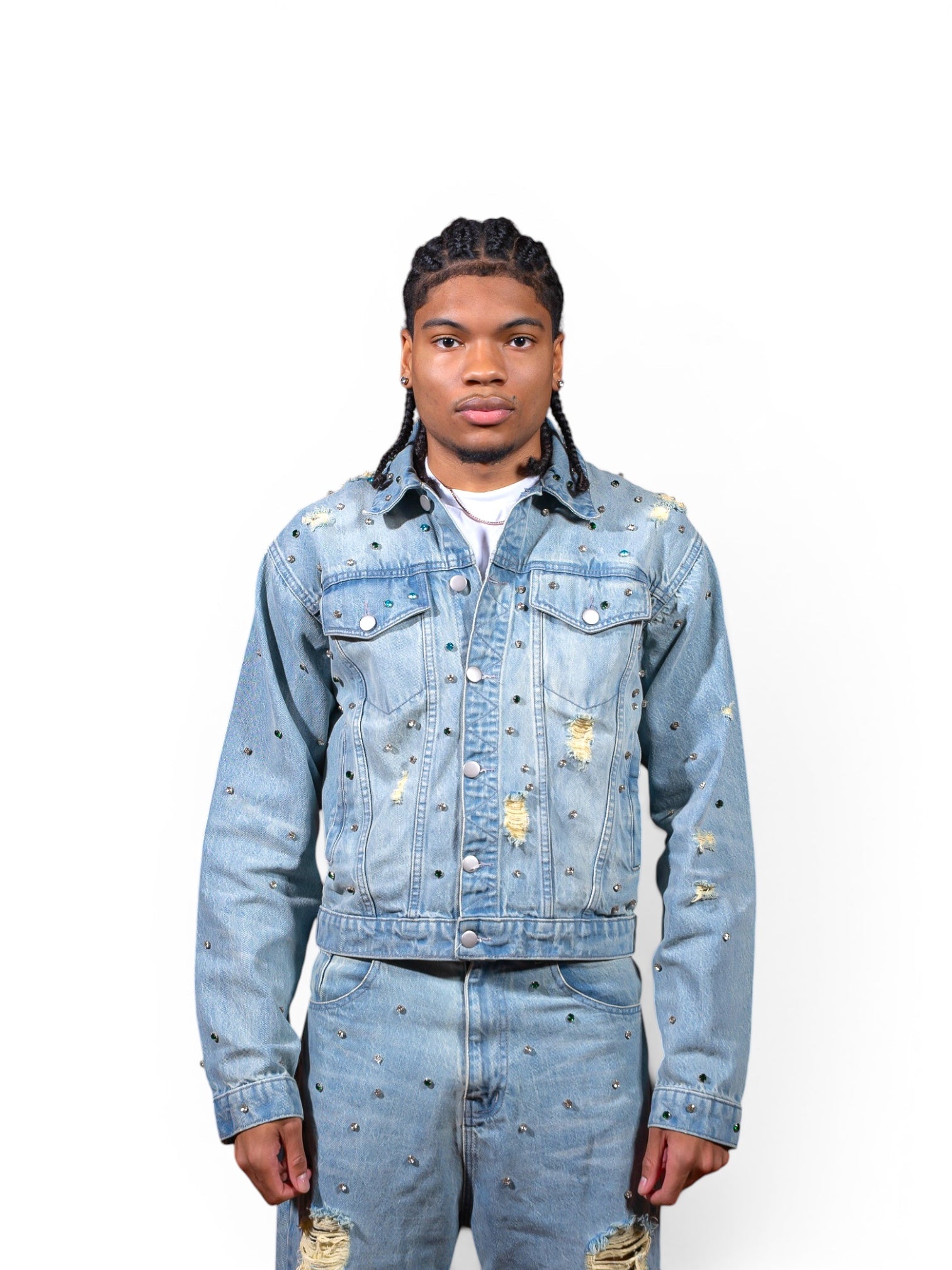 ジャケット・アウター Desigual two-tone bijou denim jacket Bijou Denim Jacket