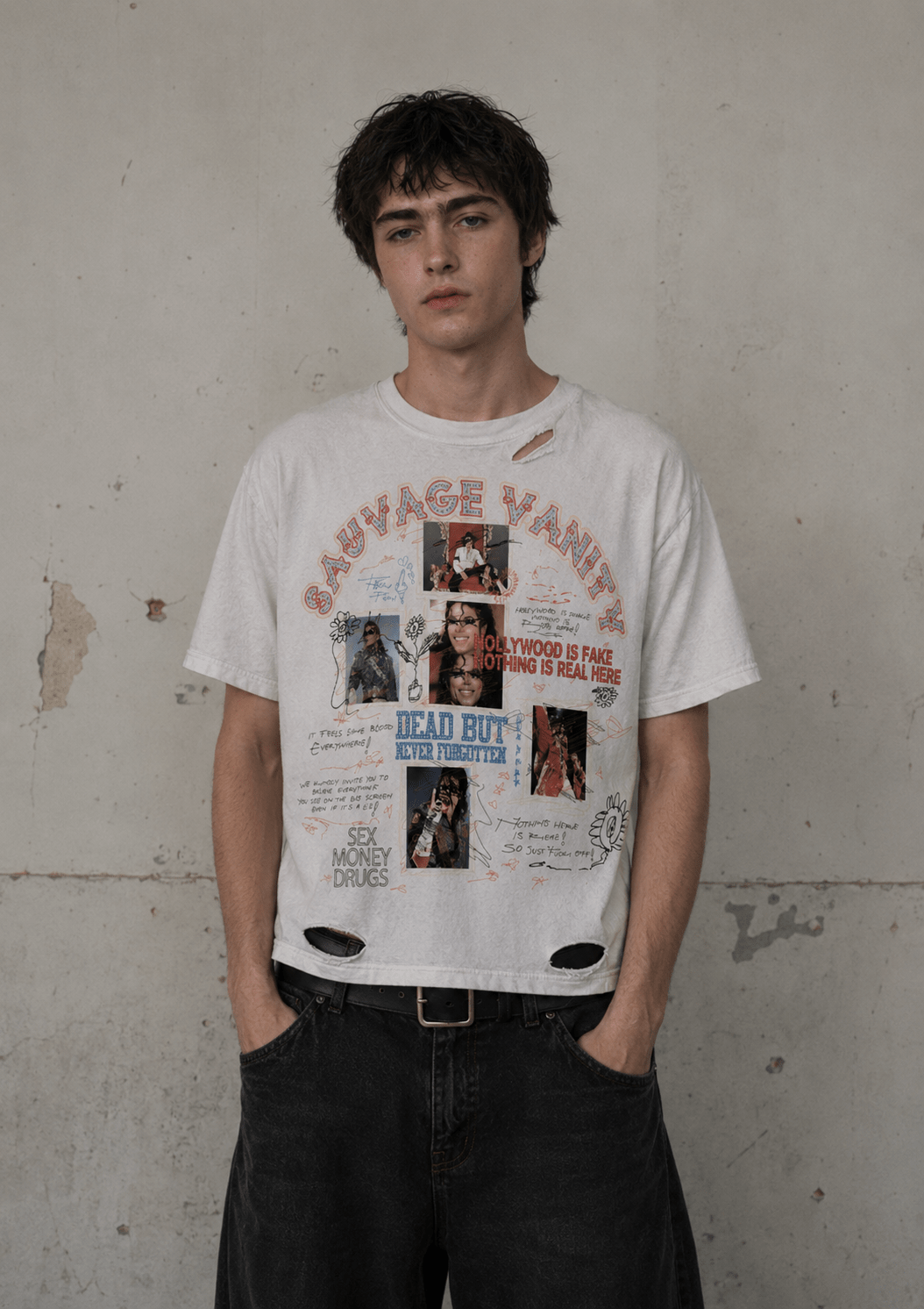 "Hollywood Is Fake" Vintage Tee - sauvage clothing