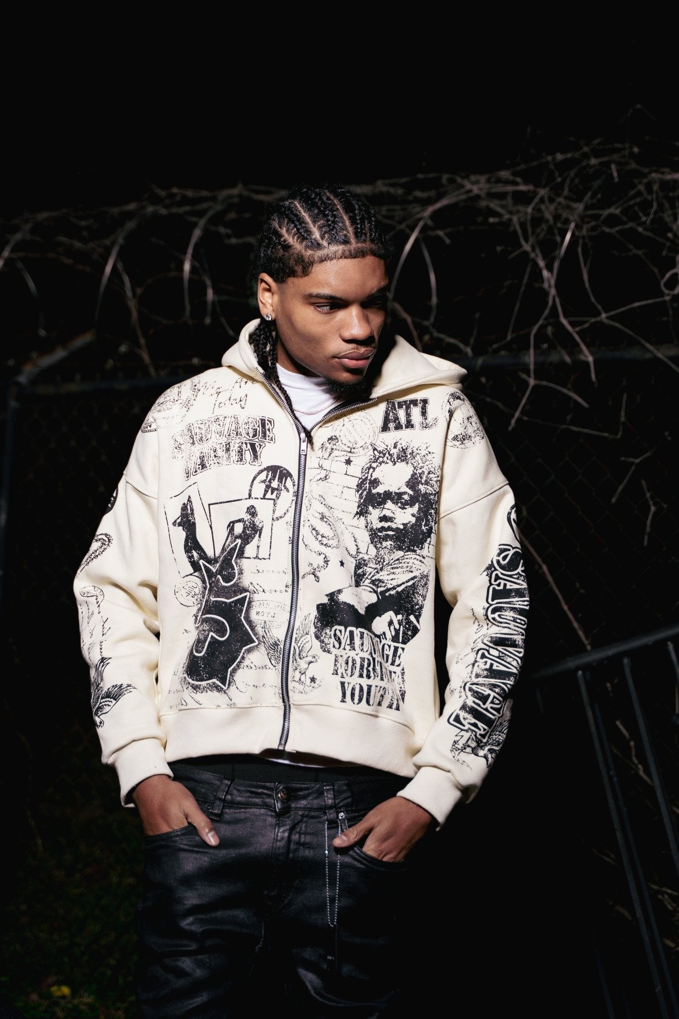 Rue De Graffiti Hoodie - sauvage clothing