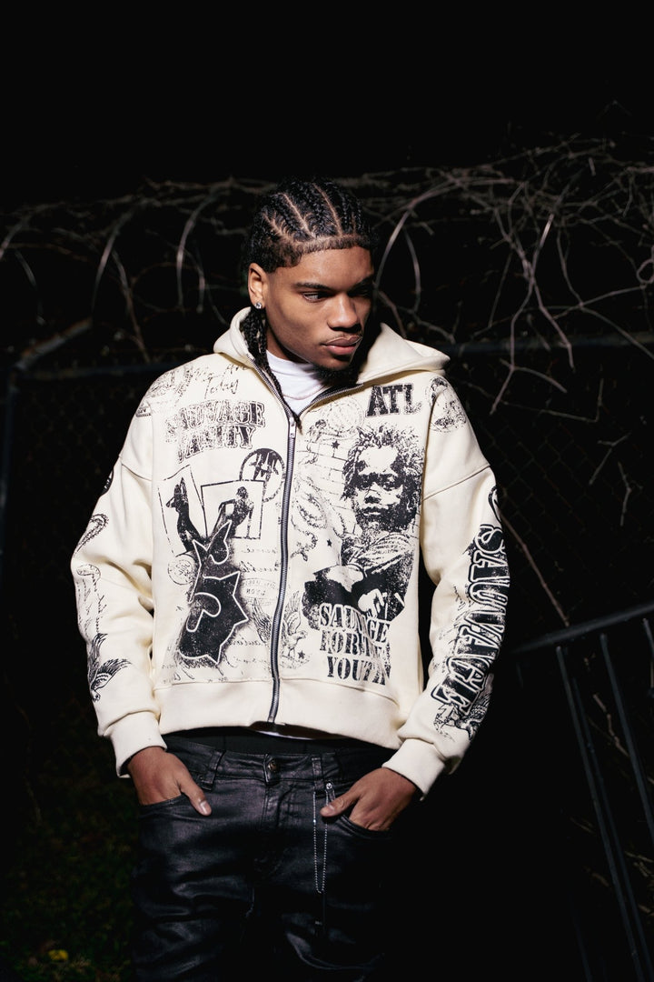 Rue De Graffiti Hoodie - sauvage clothing