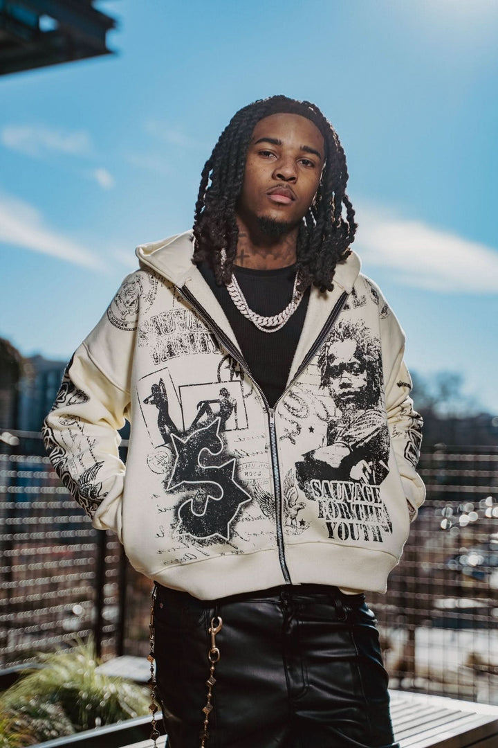 Rue De Graffiti Hoodie - sauvage clothing