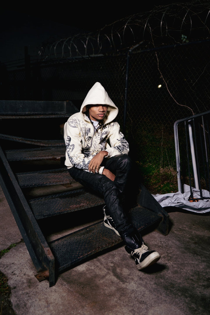 Rue De Graffiti Hoodie - sauvage clothing