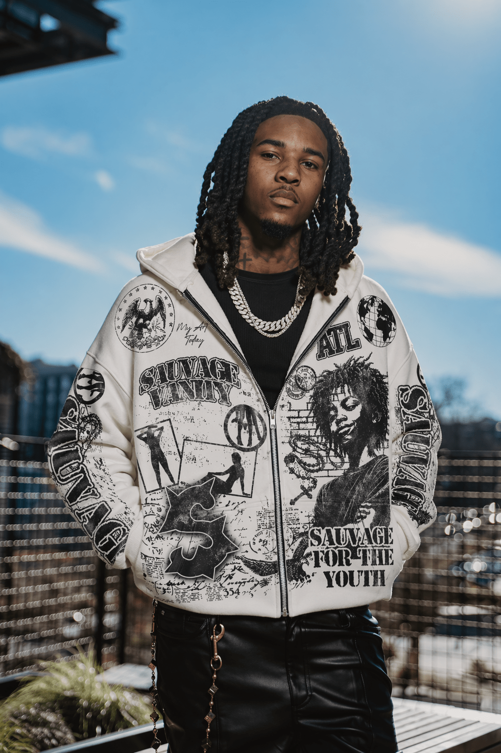 Rue De Graffiti V2 Hoodie - sauvage clothing