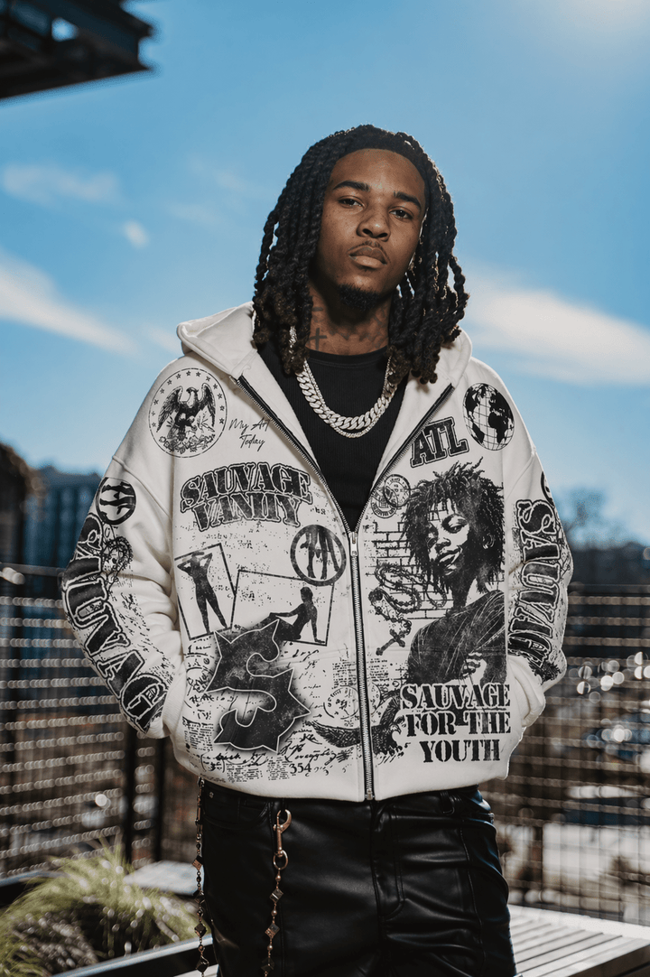 Rue De Graffiti V2 Hoodie - sauvage clothing