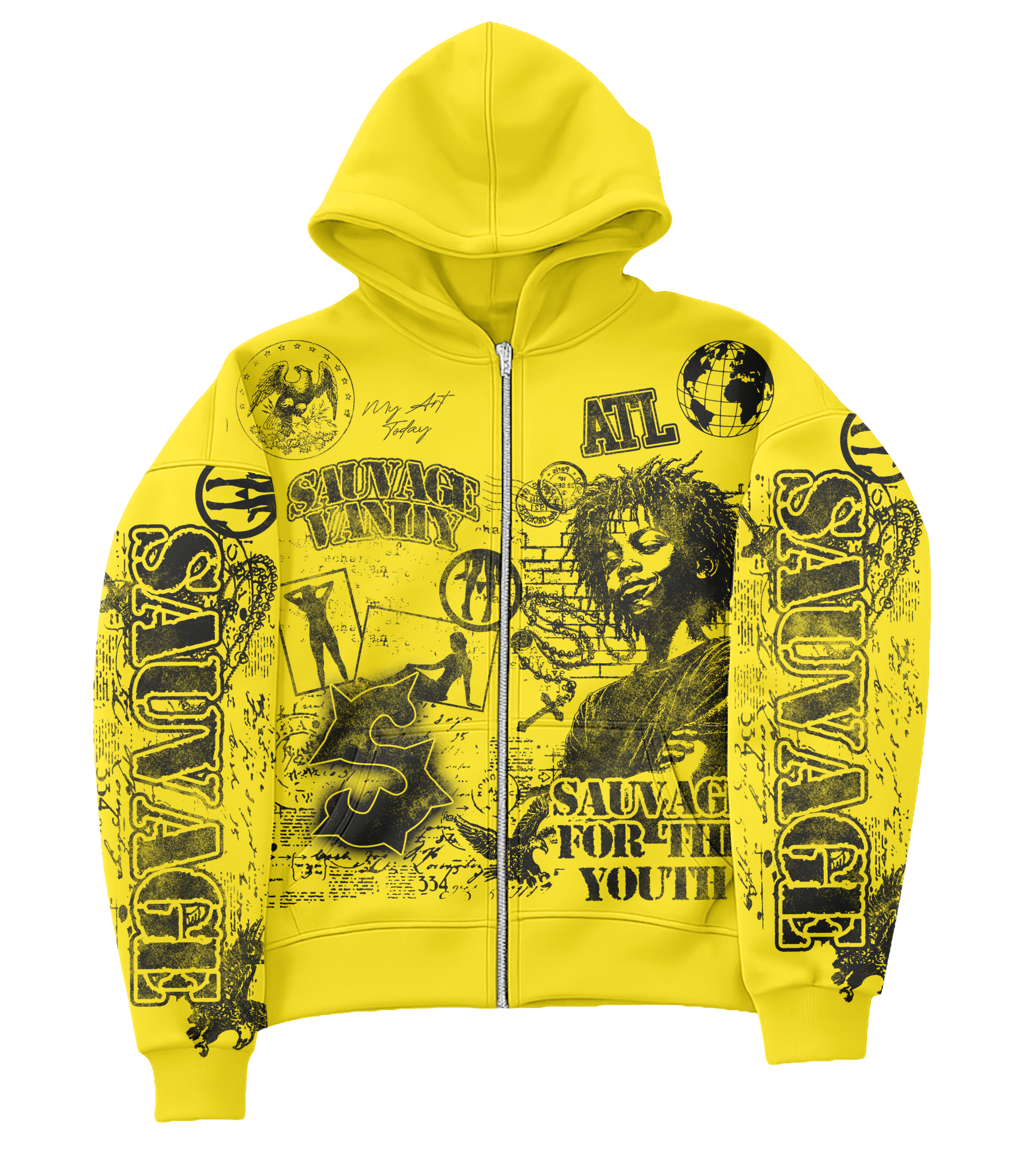 Rue De Graffiti V2 Hoodie - sauvage clothing