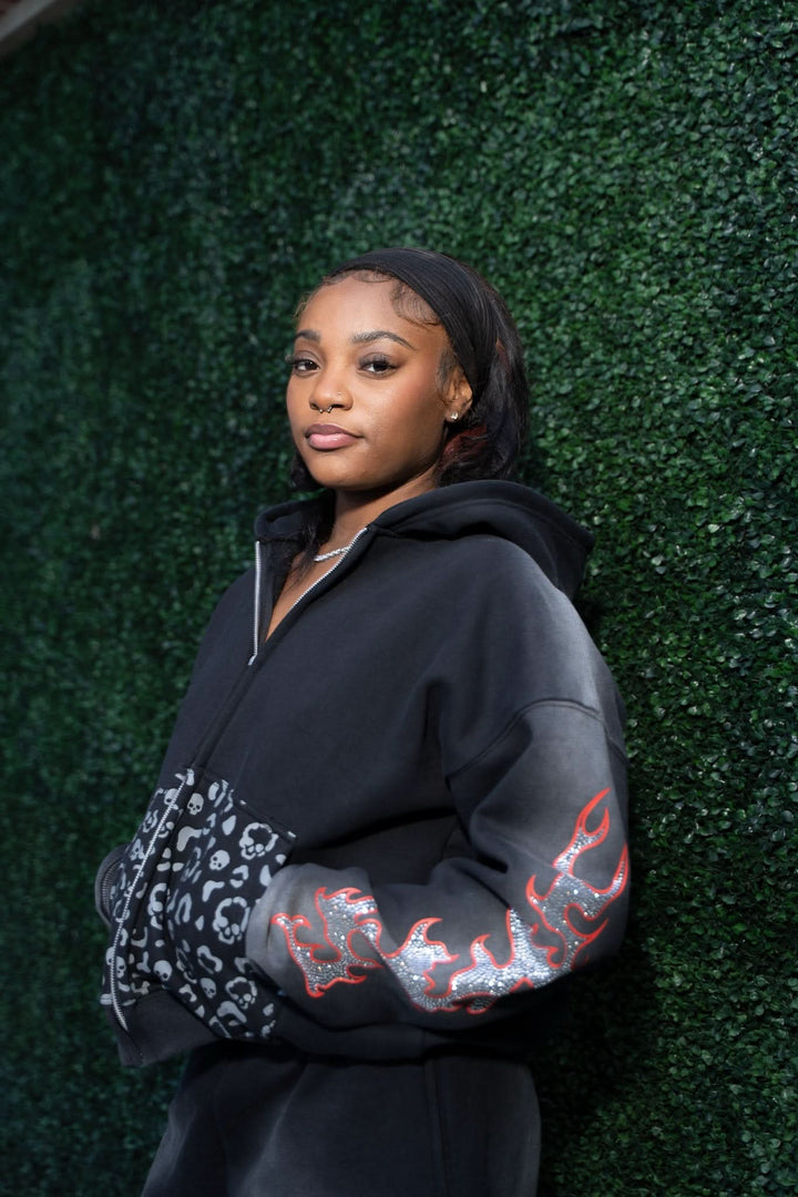 Sauvage "Inferno Skull" Hoodie Black - sauvage clothing